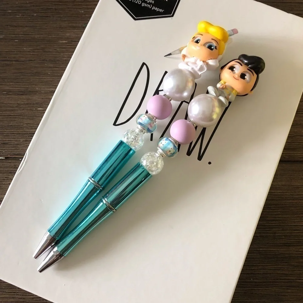 Disney Doorables: Cinderella & Prince Charming Couples handmade beaded pens